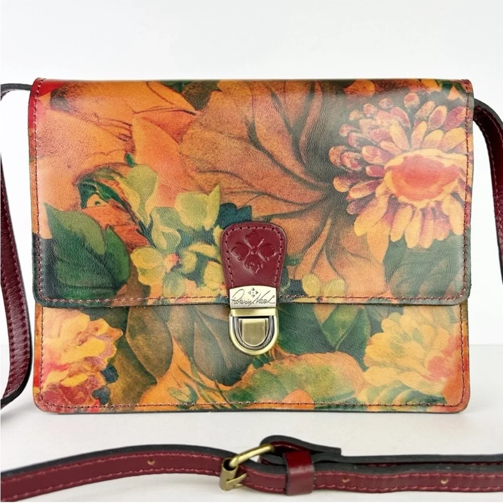 Patricia Nash Lanza Sienna Floral Multi Leather Convertible Crossbody Bag Purse